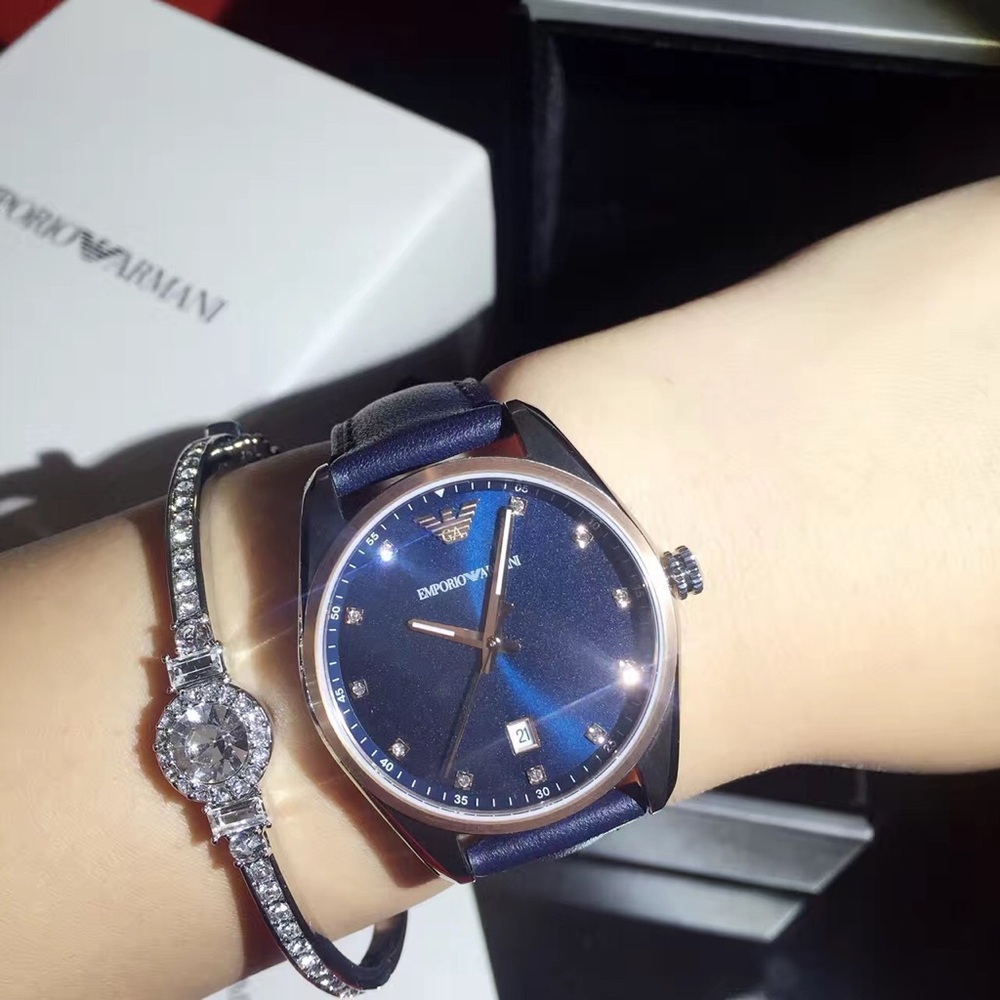 NWT Emporio Armani Navy Dial Women's Watch 36mm